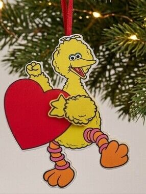 Big Bird Valentine Heart Hanging Ornament 5" Sesame Street Jim Henson